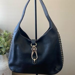 Authentic Dooney & Bourke Pebble Grain Hobo Shoulder Bag in Black